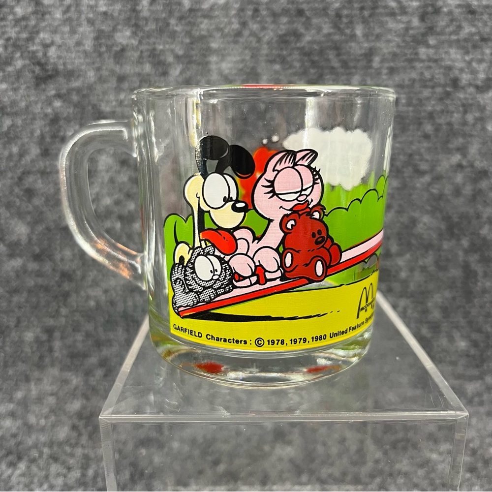 Vintage McDonalds Garfield Mug 1978 1979 1980 Jim Davis Glass Coffee Mug Promo
